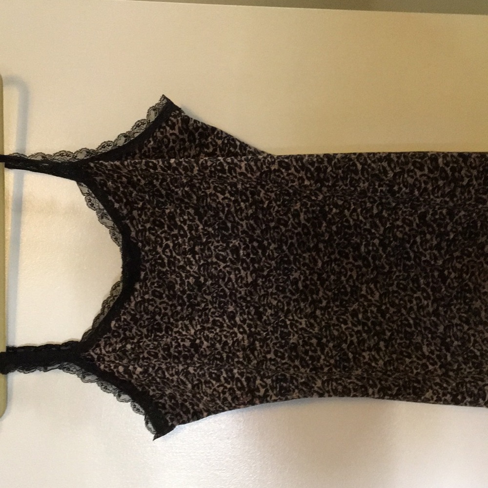 White House Black Market Leopard and lace top